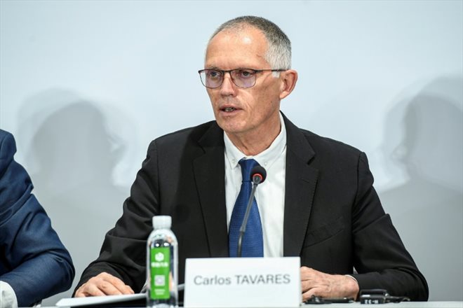 Stellantis CEO Carlos Tavares during a media event with Chinese electric car maker Leapmotor in Hangzhou, China's Zhejiang province, May 14, 2024 