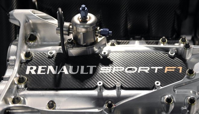 Un moteur de Renault Sport F1, le 18 décembre 2014 à Viry-Chatillon, dans l'Essonne