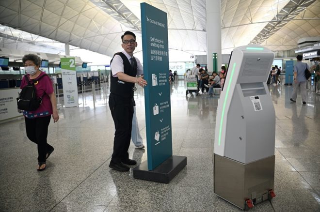 A l'aéroport de Hong Kong, le 4 septembre 2024