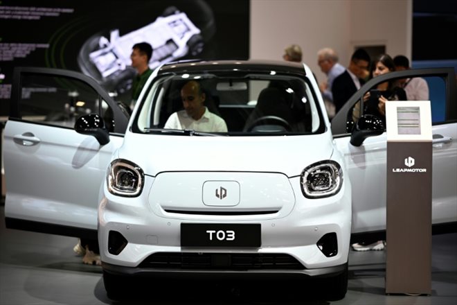 The T03 of Chinese electric car manufacturer Leapmotor on display at the IAA International Motor Show in Munich, September 6, 2023 in Germany