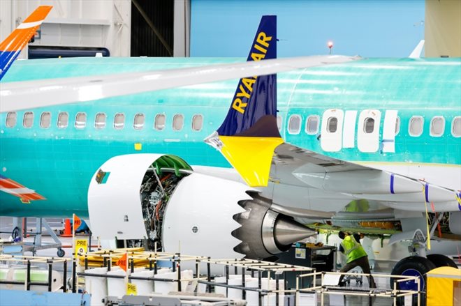 Dans l'usine de Boeing de Renton (Etat de Washington), qui fabrique le 737 MAX, le 25 juin 2024