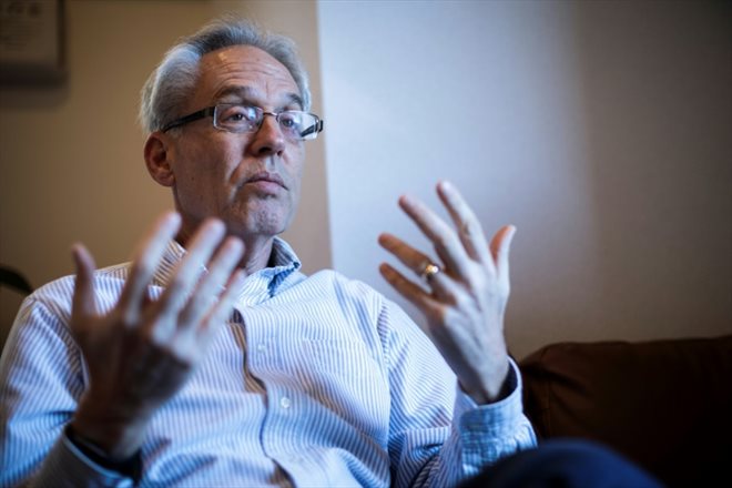 L'Américain Greg Kelly lors d'un entretien avec l'AFP, le 6 février 2020 à Tokyo