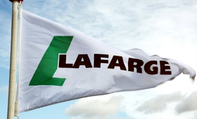 The Lafarge logo in Paris, in July 2009