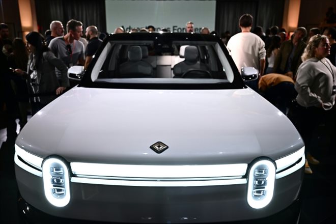 The R2, the latest addition to the Rivian start-up during its presentation in Laguna Beach (California) on March 7, 2024