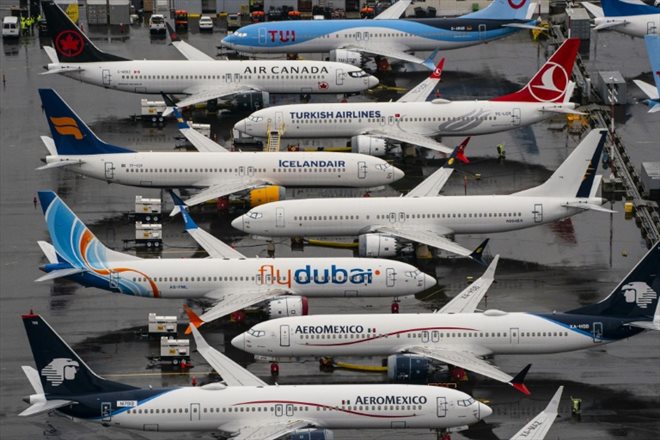 Des Boeing 737 MAX, cloués au sol après deux crashes en 2018 et 2019, à Seattle (ouest des Etats-Unis) le 20 novembre 2020