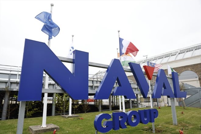 Naval Group logo on May 8, 2022 in Cherbourg-en-Cotentin