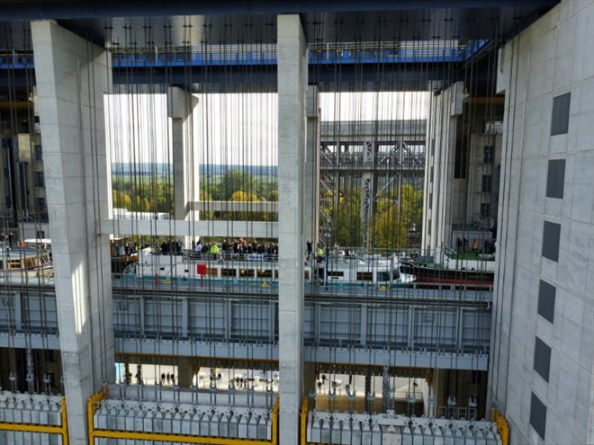 The boat lift in Niederfinow, Germany, October 4, 2022