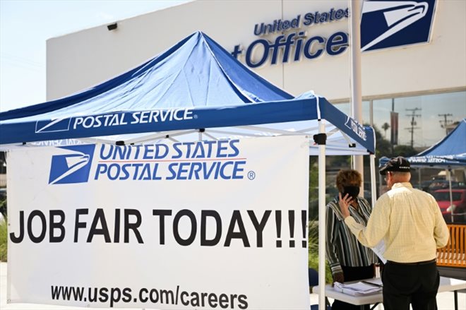 A USPS United States Postal recruitment fair in Inglewood, July 18, 2022 in California