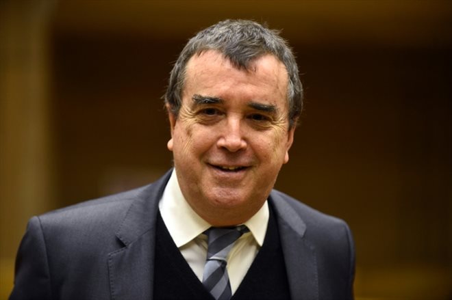 Arnaud Lagardère, PDG du groupe Lagardère, lors de son audition devant la commission d'enquête sur la concentration des médias au Sénat, à Paris le 17 février 2022