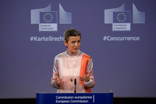 La commissaire européenne à la Concurrence, Margrethe Vestager, le 23 mai 2024 à Bruxelles