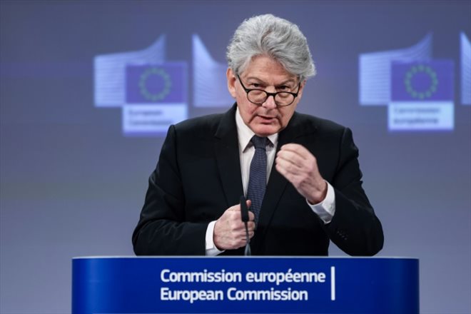 Le commissaire européen au Marché intérieur, Thierry Breton, à Bruxelles le 16 mars 2023
