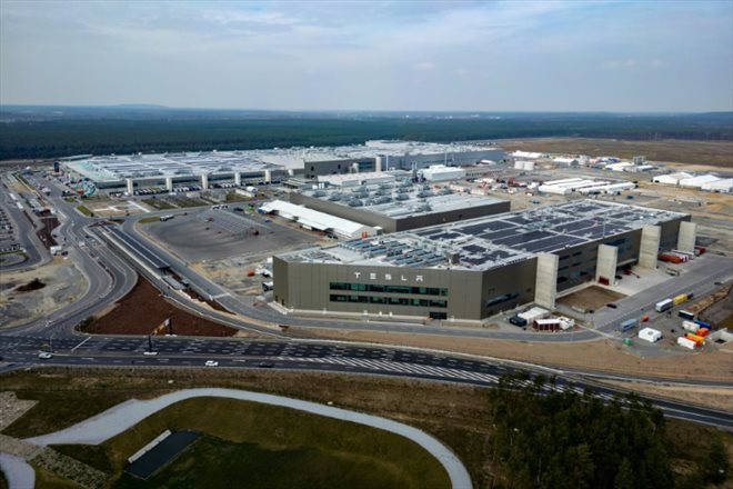 The Tesla factory in Gruenheide, near Berlin, March 10, 2024