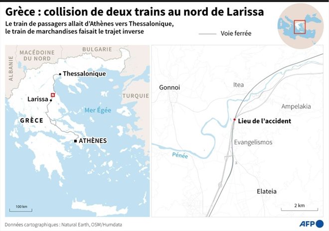 Greece: collision of two trains north of Larissa