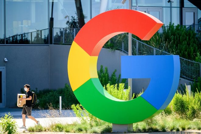 Le nouveau campus de Google à Moutain View, le 27 juin 2022 en Californie